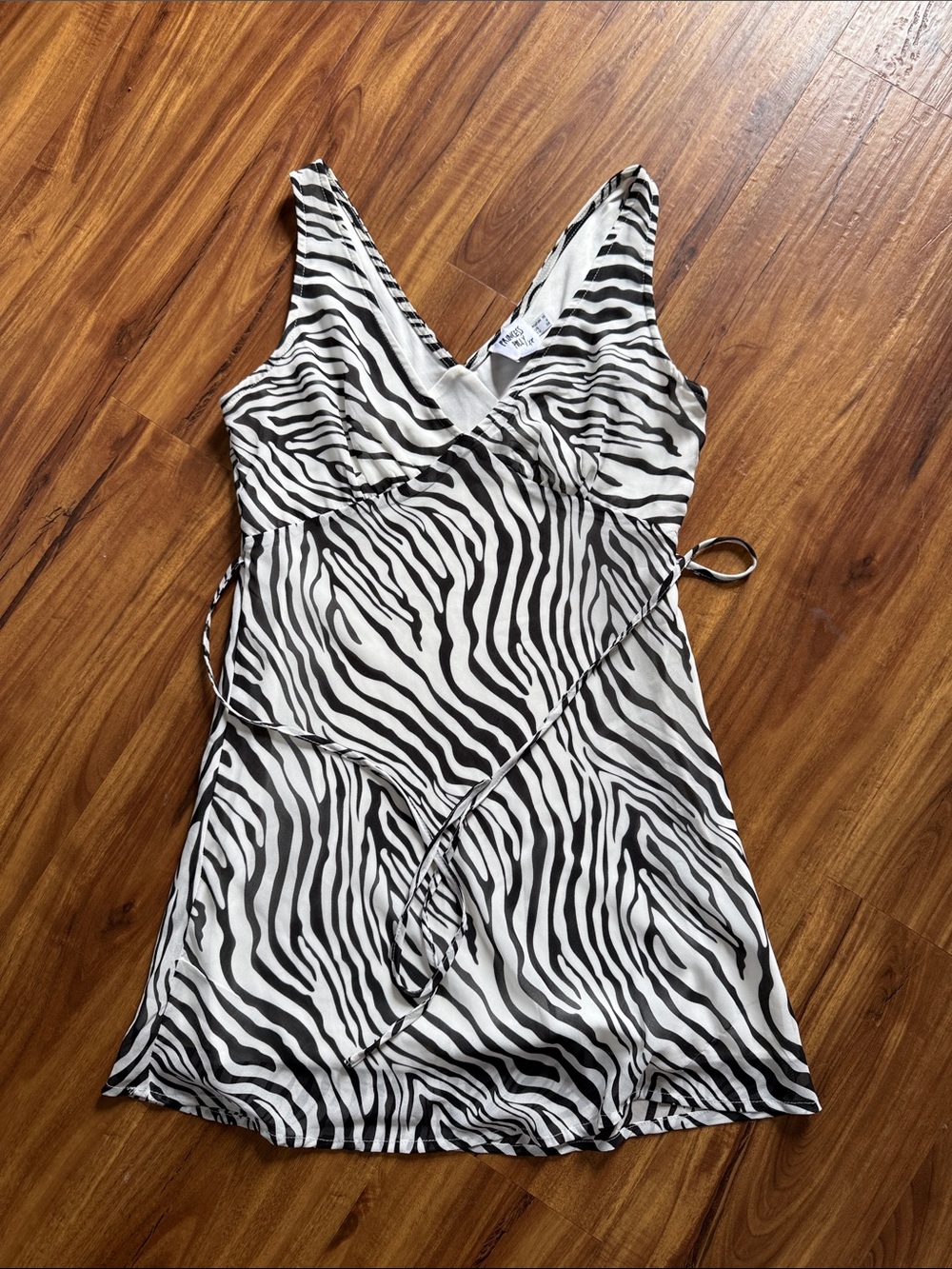 Princess Polly Zebra-Print Mini Dress - Black & White